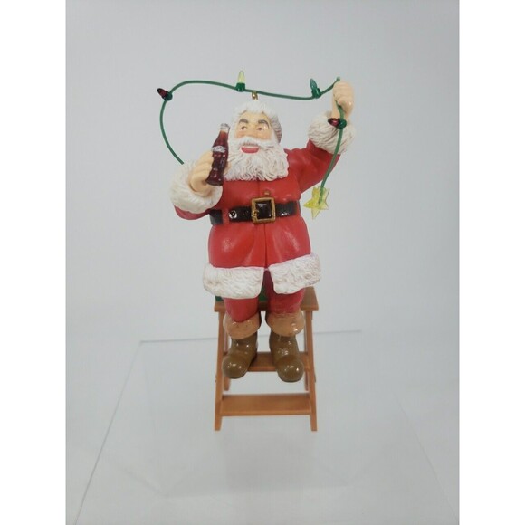 Coca Cola Trim A Tree Collection 1965 Santa Decorating Lights Ornament 1993 VTG - Picture 8 of 16
